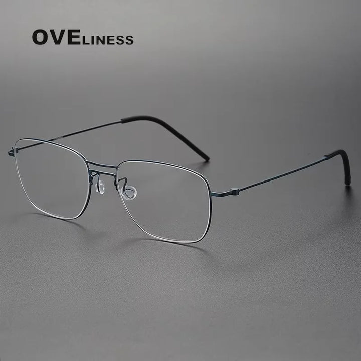 Oveliness Unisex Full Rim Square Double Bridge Titanium Eyeglasses 25524