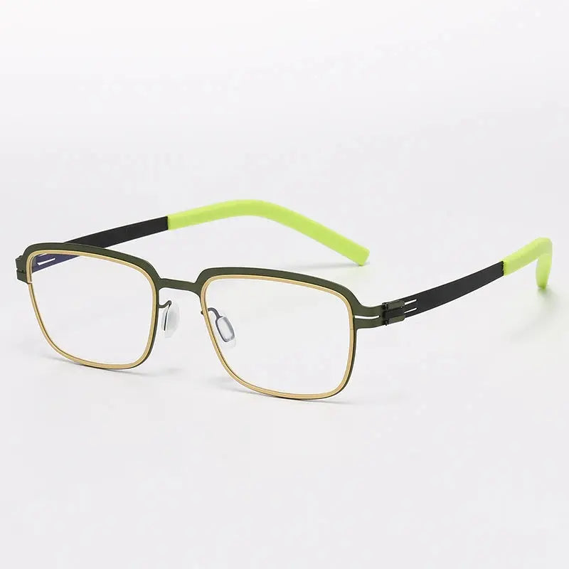 Bobbie 501638 Full Rim Unisex Square Stainless Steel Frames FuzWeb