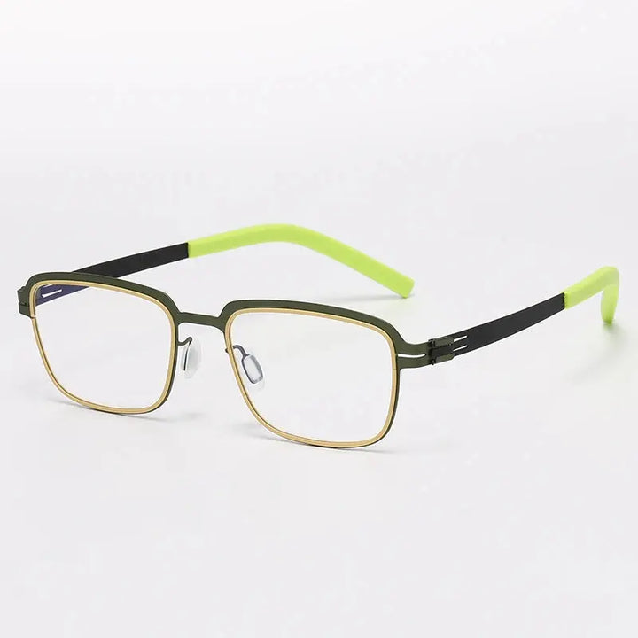 Bobbie 501638 Full Rim Unisex Square Stainless Steel Frames FuzWeb