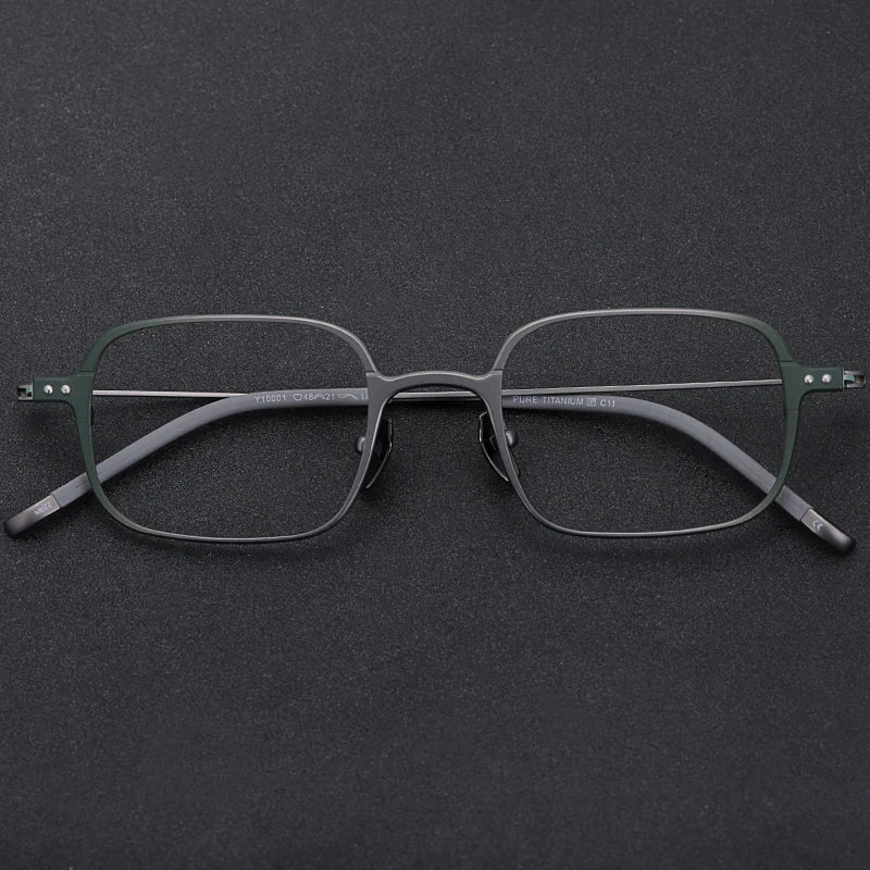 Muzz Y10001 unisex square IP titanium prescription eyeglasses — view 5