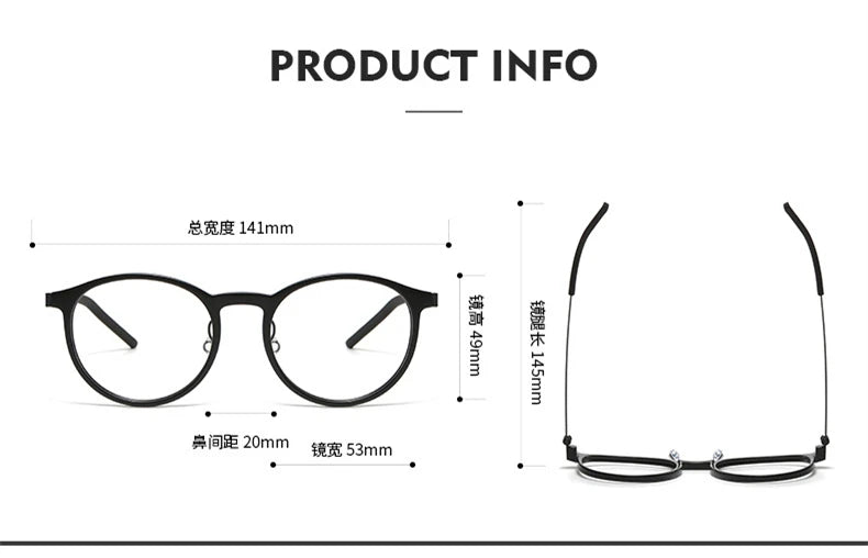 Black Mask Unisex Full Rim Round Titanium Acetate Eyeglasses Bm1836 Full Rim Black Mask   