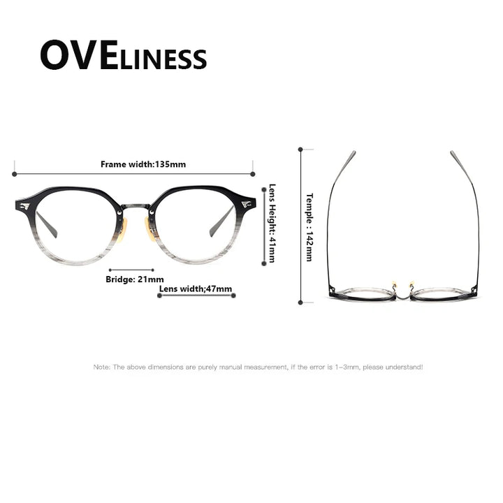 Oveliness Women's Full Rim Oval Acetate Titanium Eyeglasses 84573 Full Rim Oveliness