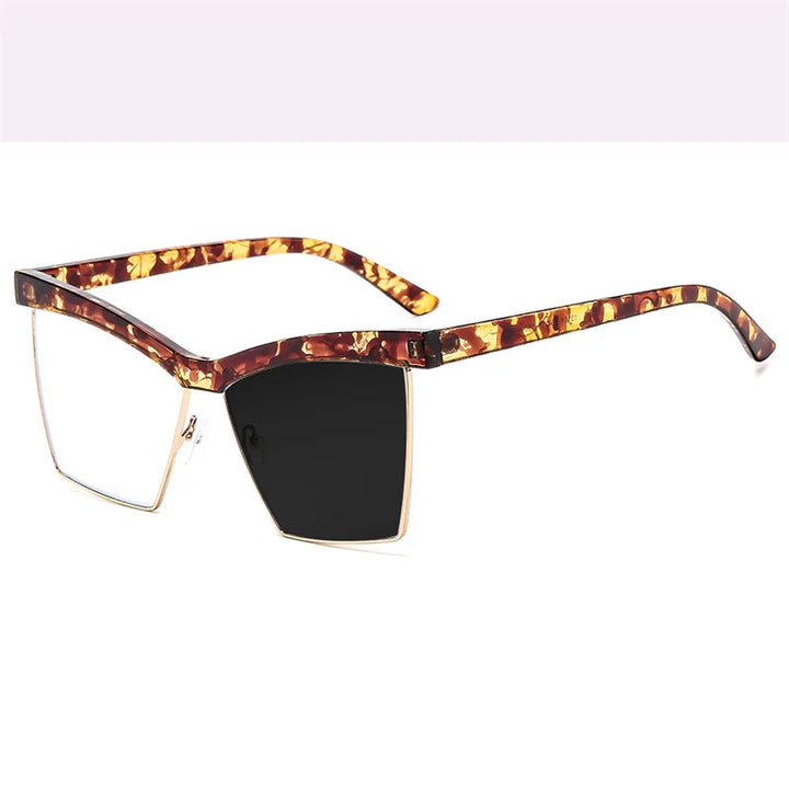 Kocolior Women's Full Rim Big Square Brow Line Tr 90 Titanium Photochromic Reading Glasses 713161