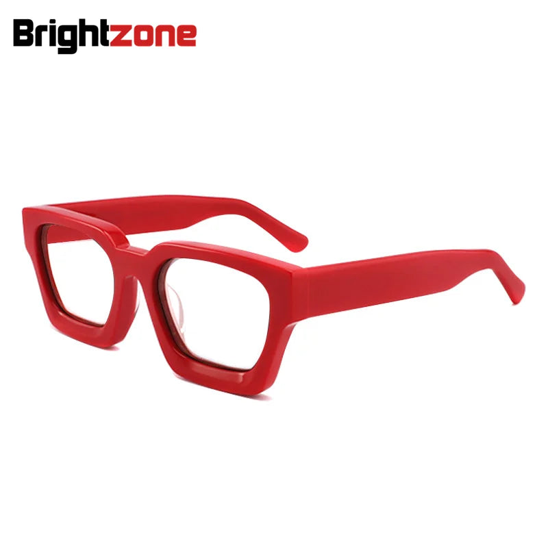 Brightzone Unisex Full Rim Square Thick Acetate Eyeglasses 5437 Full Rim Brightzone   