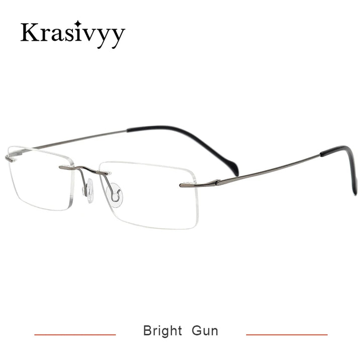Krasivyy Women's Rimless Polygon Square Titanium Eyeglasses 716020