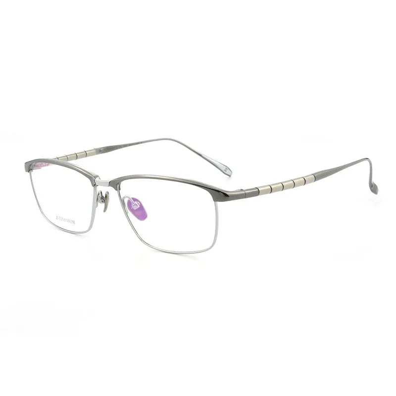 Aimee Unisex Semi Rim Square Titanium Eyeglasses 27013 Semi Rim Aimee   