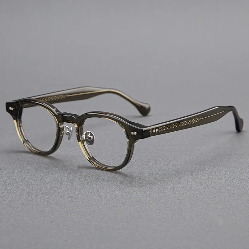 Black Mask Unisex Full Rim Round Acetate Eyeglasses BM-527