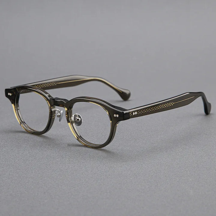 Black Mask Unisex Full Rim Round Acetate Eyeglasses BM-527