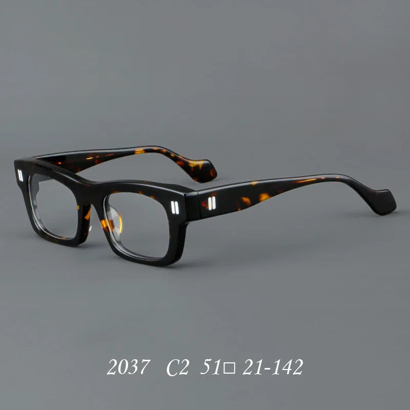 Hewei Unisex Full Rim Square Thick Frosted Acetate Eyeglasses 2037 Full Rim Hewei C2  