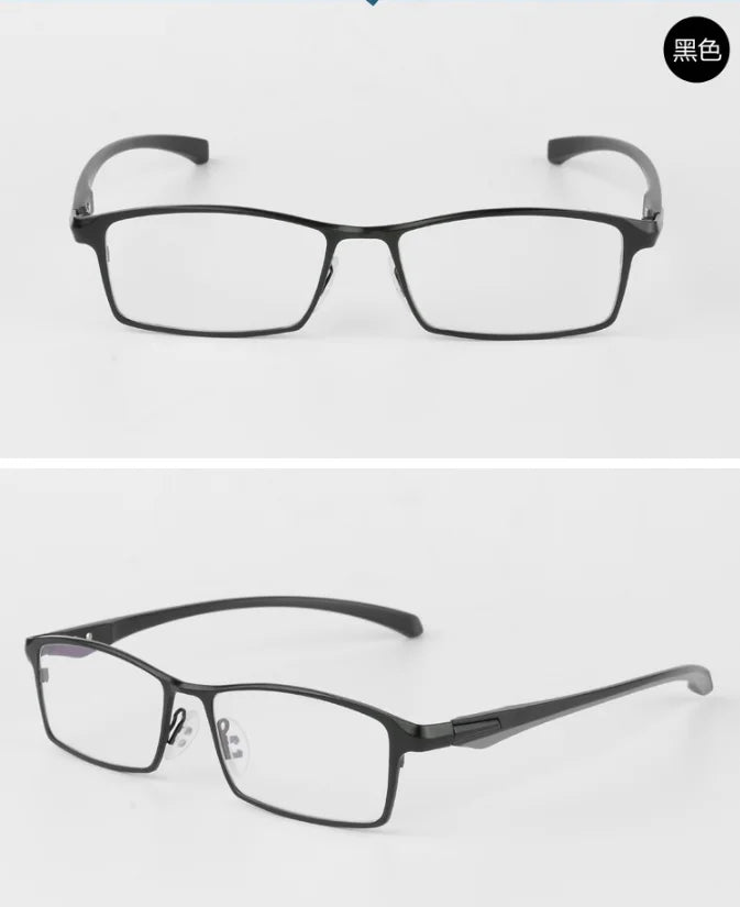 Bclear Men's Full Rim Square Tr 90 Titanium Eyeglasses 90644