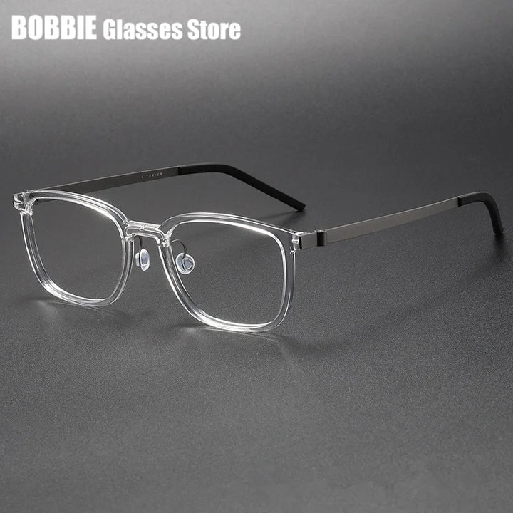 Bobbie Unisex Full Rim Square Titanium Acetate Eyeglasses 918523