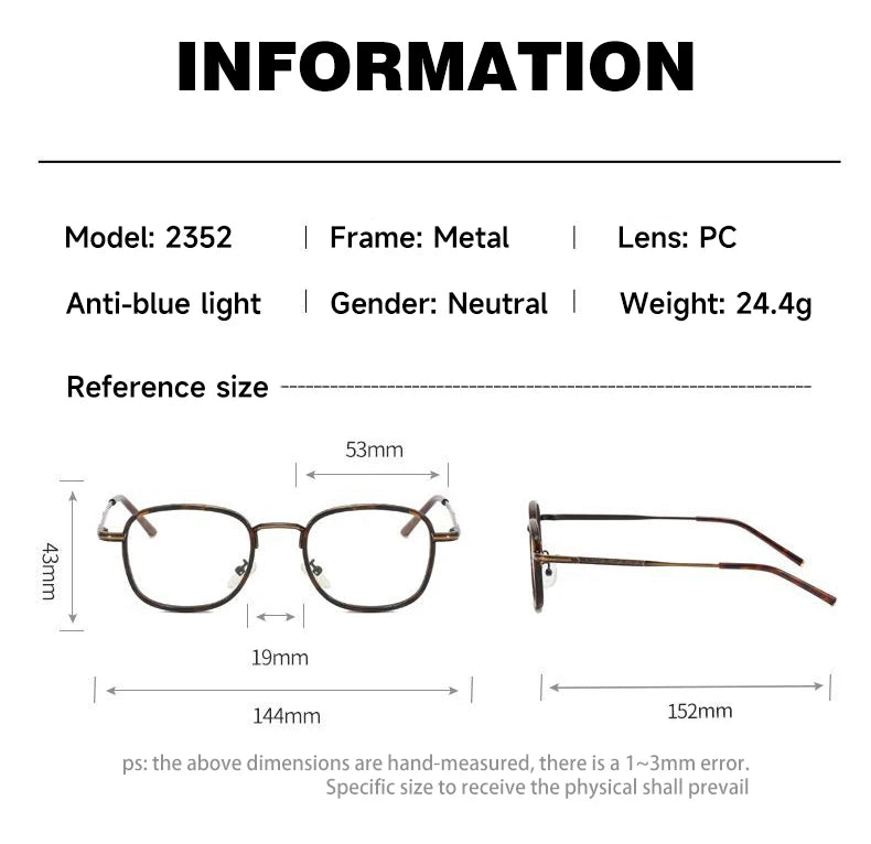 Vicky Unisex Full Rim Square Tr 90 Alloy Reading Glasses 10145