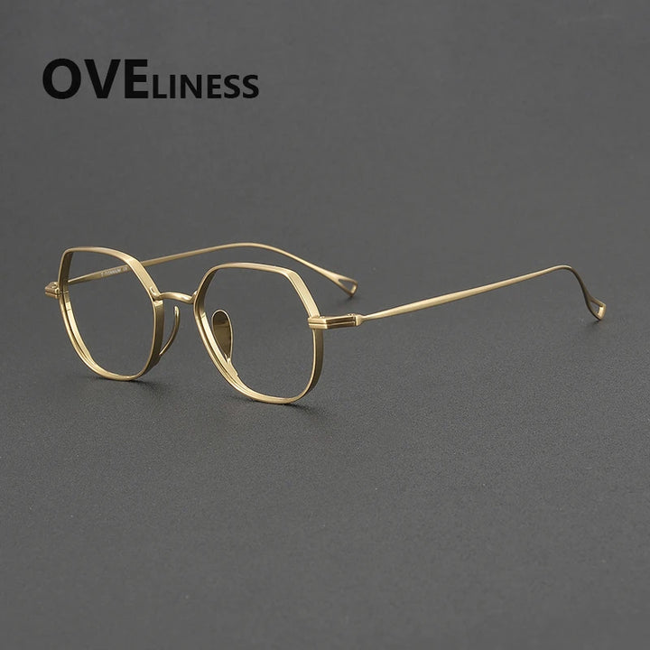 Oveliness Unisex Full Rim Square Polygon Titanium Eyeglasses 643001