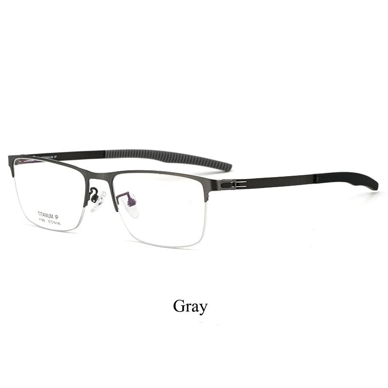Bclear Unisex Semi Rim Square Titanium Eyeglasses Bsf1983 Semi Rim Bclear gray  