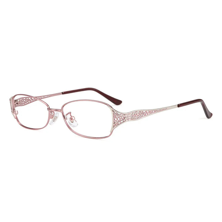 KatKani Women's Full Rim Oval Alloy Eyeglasses 6190 Semi Rim KatKani Eyeglasses Purple Silver  