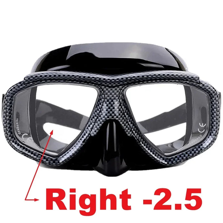 Aleefa Unisex Goggle Pc Silicone Tempered Glass Myopic Swim Mask 98203