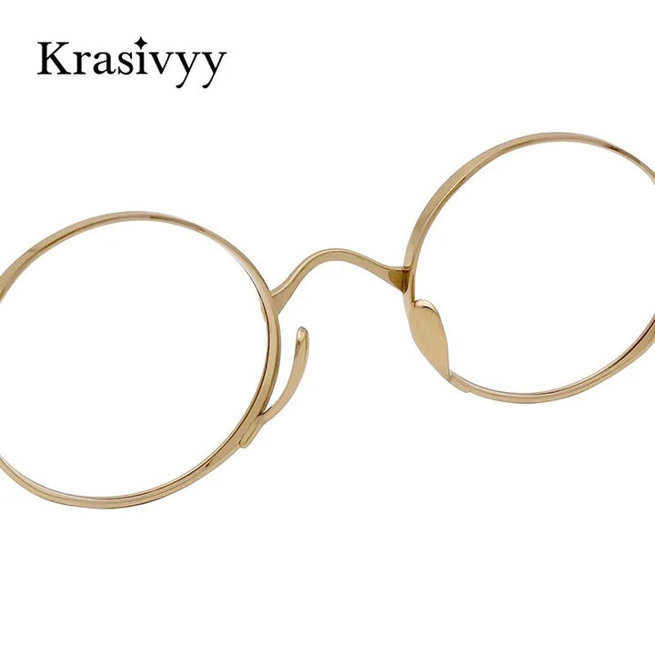 Krasivyy Men's Full Rim Small Round Titanium Eyeglasses Kr10518 Full Rim Krasivyy   