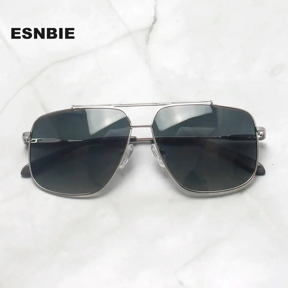 Esnbie 251111 Womens Full Rim Square Double Bridge Alloy Sunglasses — view 1 | Esnbie at FuzWeb