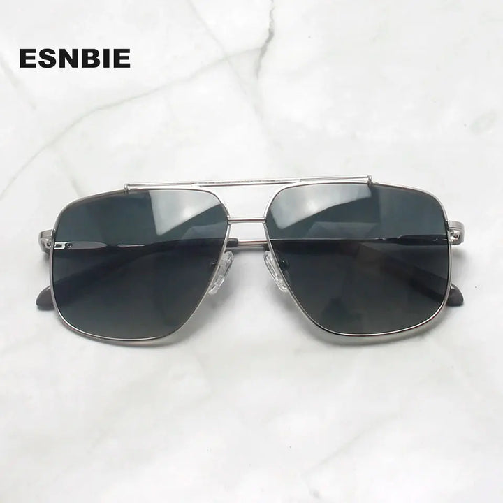 Esnbie 251111 Womens Full Rim Square Double Bridge Alloy Sunglasses — view 1 | Esnbie at FuzWeb