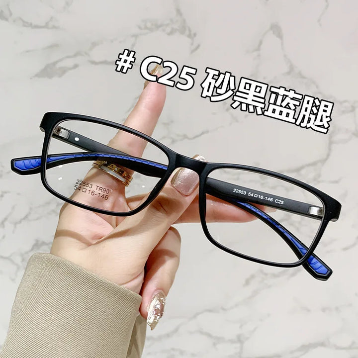 Zirosat Unisex Full Rim Square Tr 90 Alloy Eyeglasses 22553