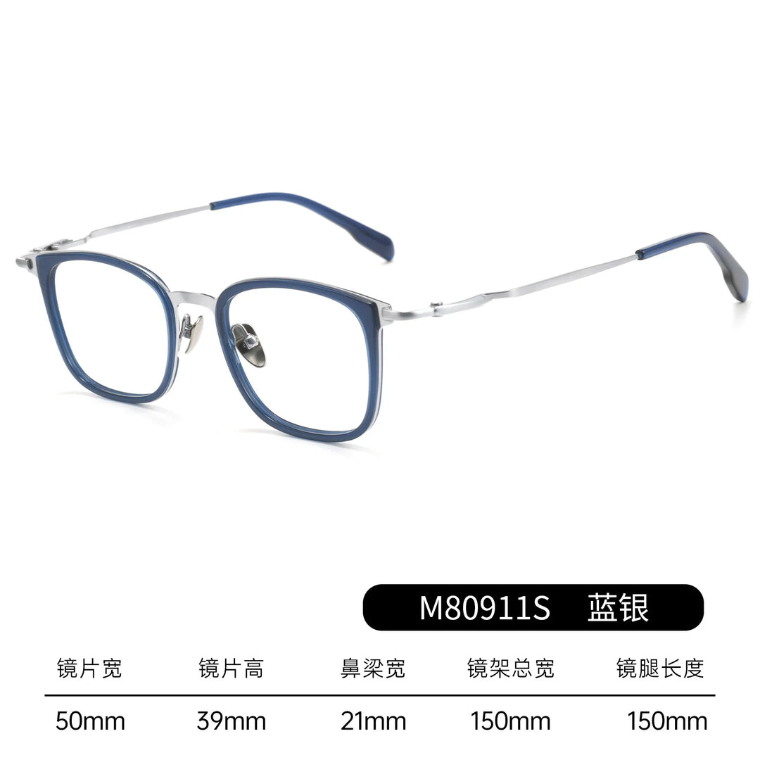 Bclear Unisex Full Rim Square Titanium Eyeglasses BSF-M80911S