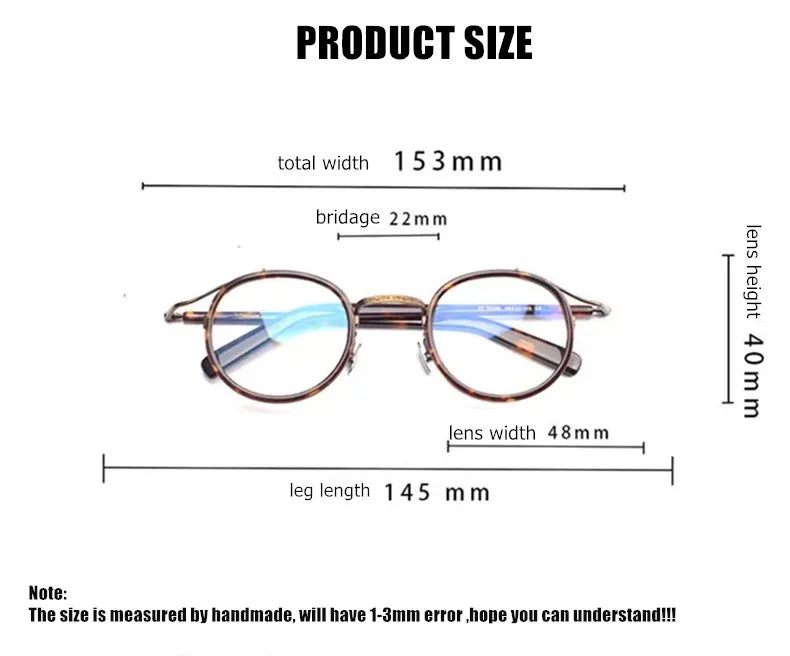 Aimee Unisex Full Rim Big Round Titanium Acetate Eyeglasses 82526