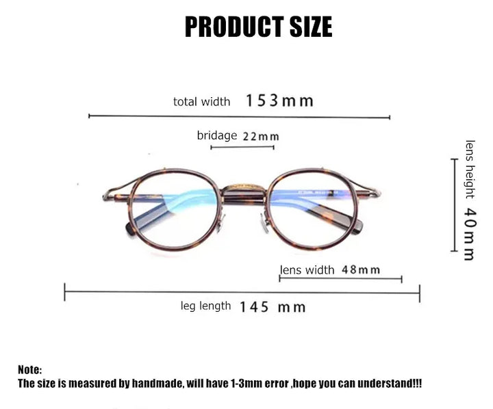 Aimee Unisex Full Rim Big Round Titanium Acetate Eyeglasses 82526