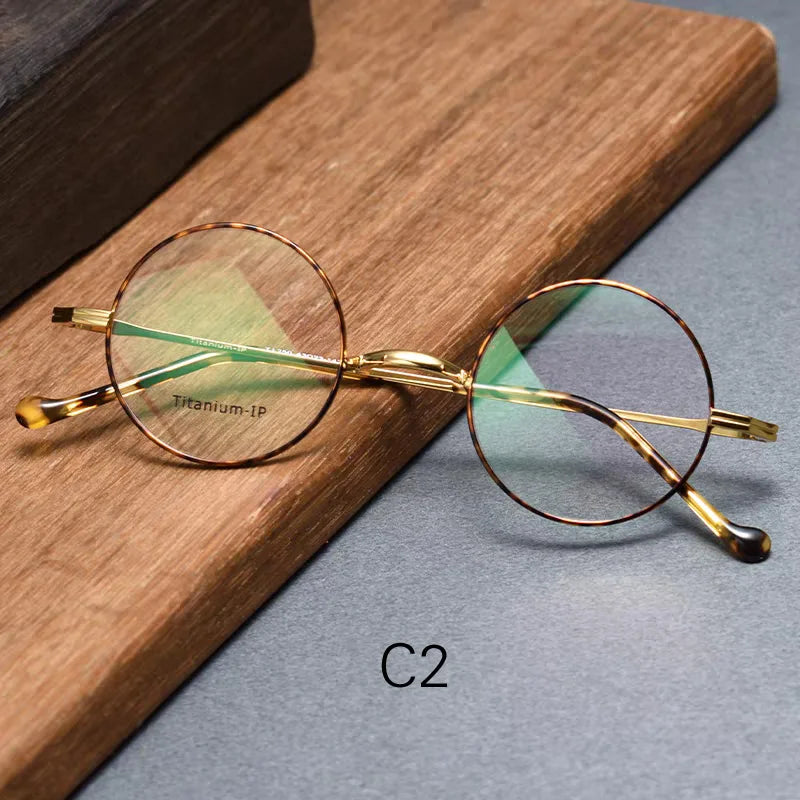 Yujo Women's Full Rim Round Titanium Eyeglasses 520132