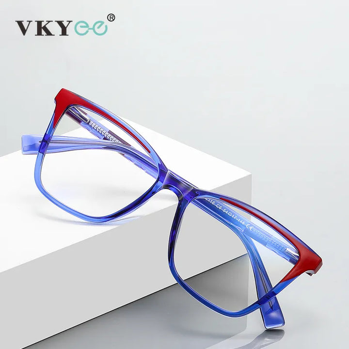 Vicky Unisex Full Rim Square Tr 90 Stainless Steel Reading Glasses 2116 Reading Glasses Vicky   