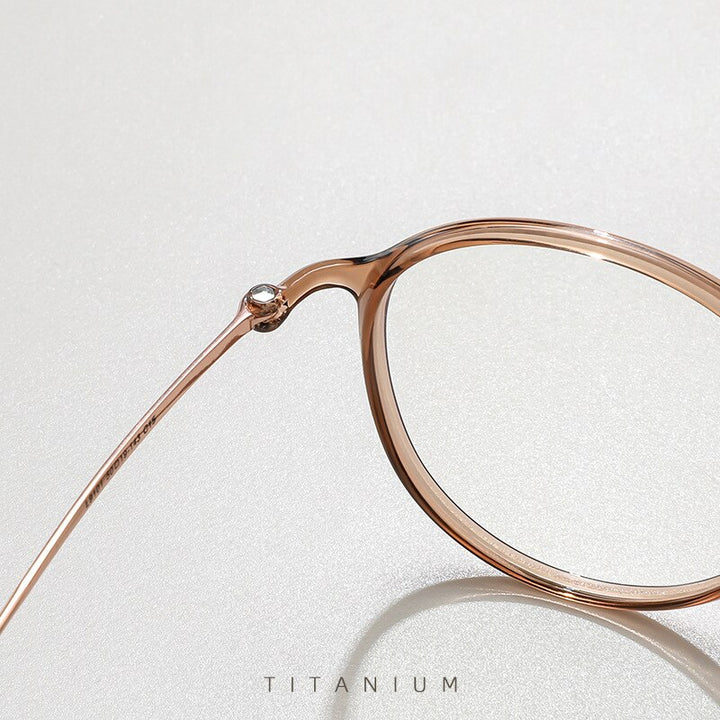 KatKani Unisex Full Rim Round Tr 90 Titanium Eyeglasses L9101 Full Rim KatKani Eyeglasses   