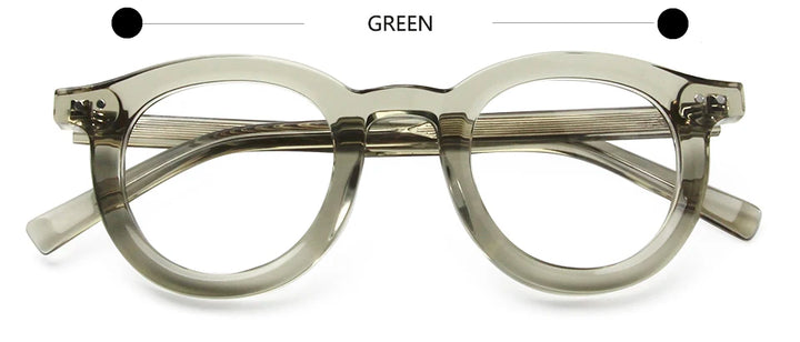 Esnbie Unisex Full Rim Round Acetate Eyeglasses 23036