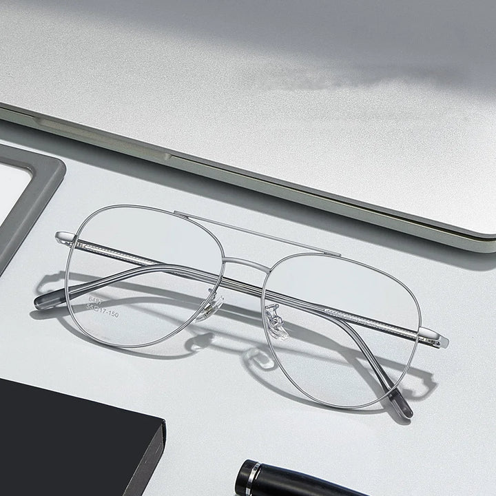 Gmei Optical 6487 men's full rim titanium alloy prescription eyeglasses