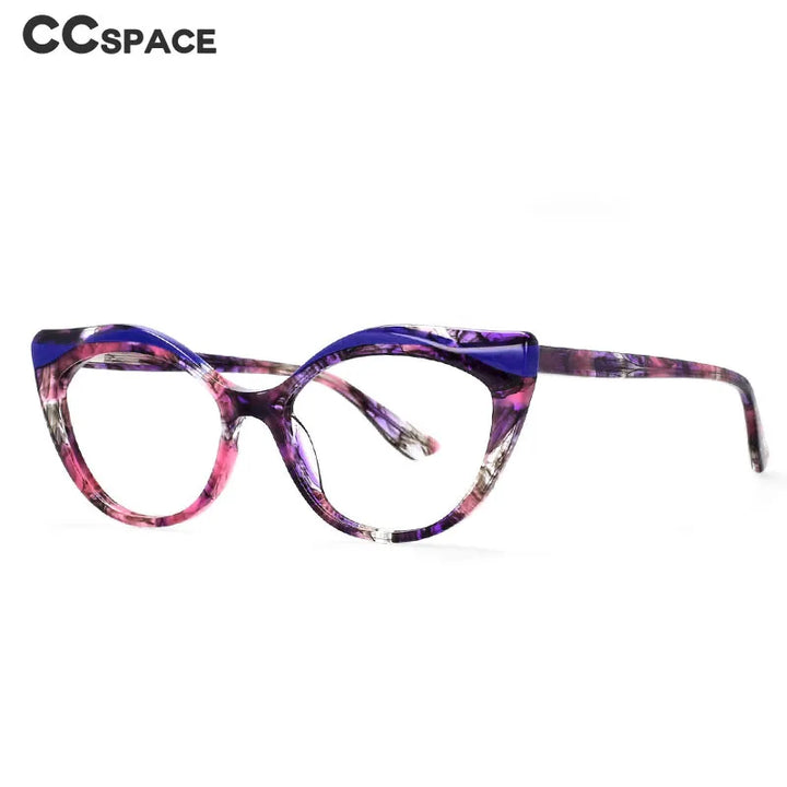CCSpace Women's Full Rim Oval Cat Eye Acetate Hyperopic Reading Glasses R56957 Reading Glasses CCspace   