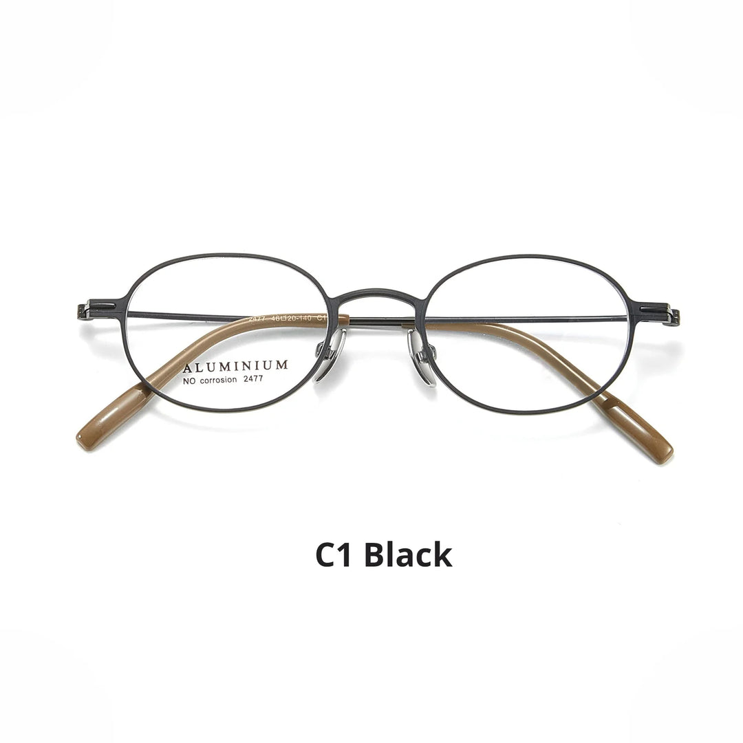 Xbora Women's Full Rim Oval Round Al-Mg Titanium Eyeglasses 542477