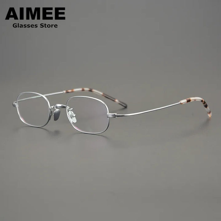 Aimee Unisex Full Rim Small Square Oval Titanium Eyeglasses 6119 Full Rim Aimee   