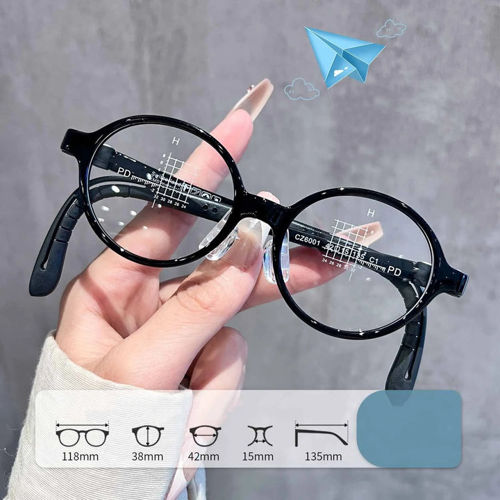 Yimaruili Unisex Full Rim Round TR-90 Eyeglasses CZ6001ET — view 8 | Yimaruili at FuzWeb