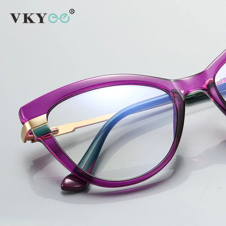 Vicky Women's Full Rim Tr 90 Stainless Steel Square Cat Eye Reading Glasses 2113 Reading Glasses Vicky   