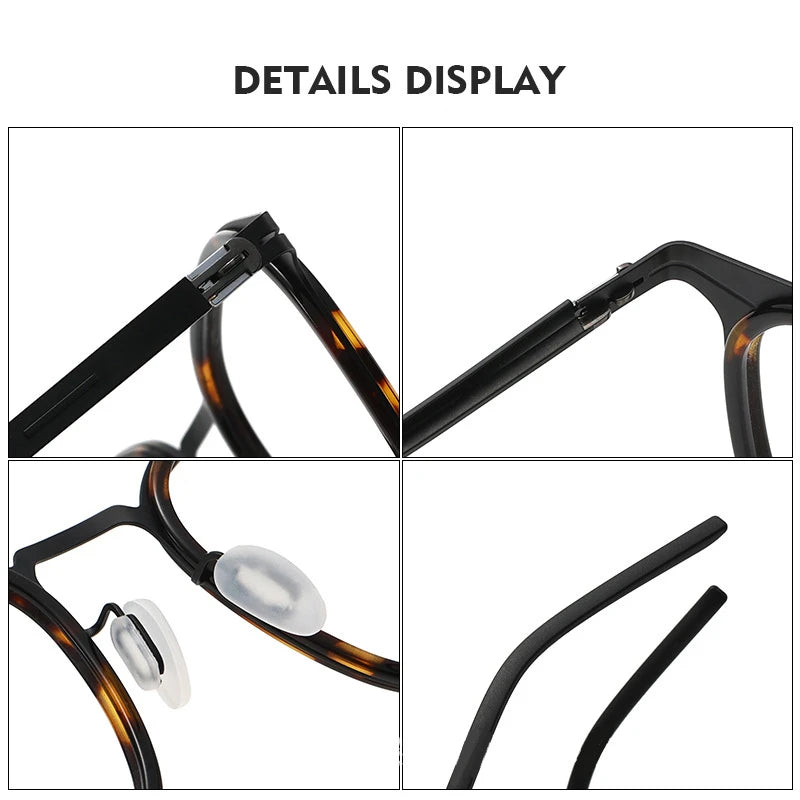 Black Mask Unisex Full Rim Square Screwless Stainless Steel Eyeglasses 1206 Full Rim Black Mask   