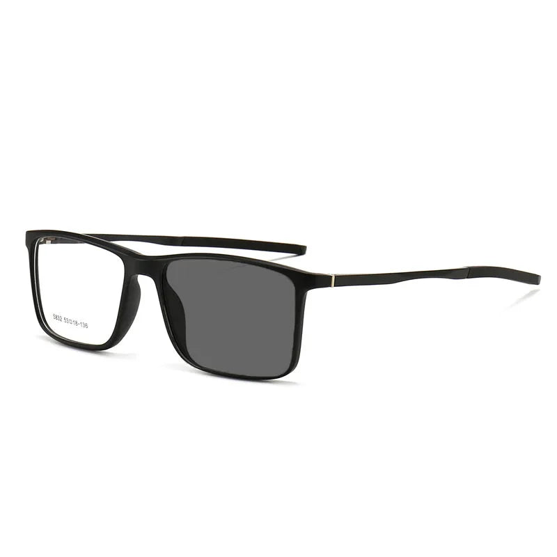 Kocolior Unisex Full Rim Square Tr 90 Aluminium Hyperopic Reading Glasses 5832 Reading Glasses Kocolior Photochromic Black 0 