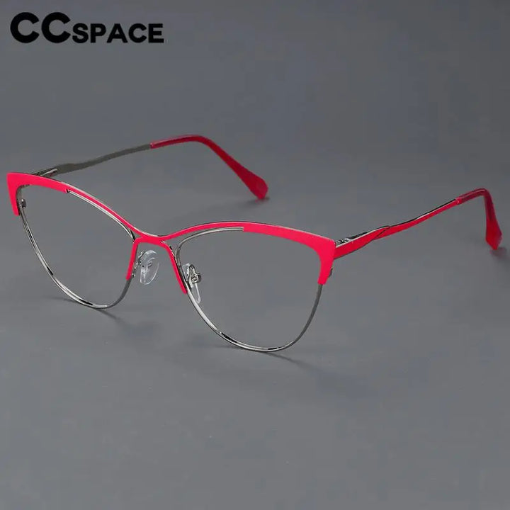 CCSpace Women's Full Rim Cat Eye Alloy Eyeglasses 57119 Full Rim CCspace   