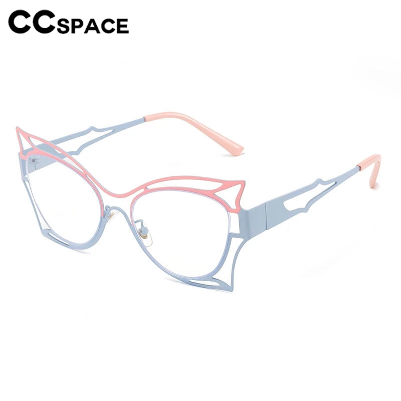 CCspace Women's Full Rim Oval Butterfly  Alloy Eyeglasses 300780 Full Rim CCSpace   