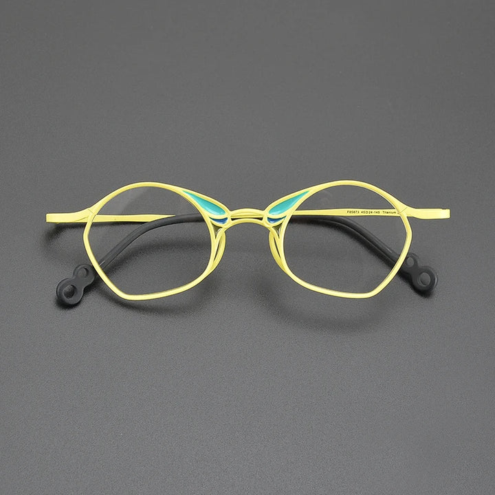 Nobler Women's Full Rim Irregular Oval Square Titanium Eyeglasses 185873