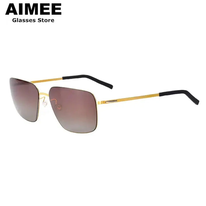 Aimee Full Rim 800200 Unisex Ultralight Pure Titanium Square Sunglasses Aimee