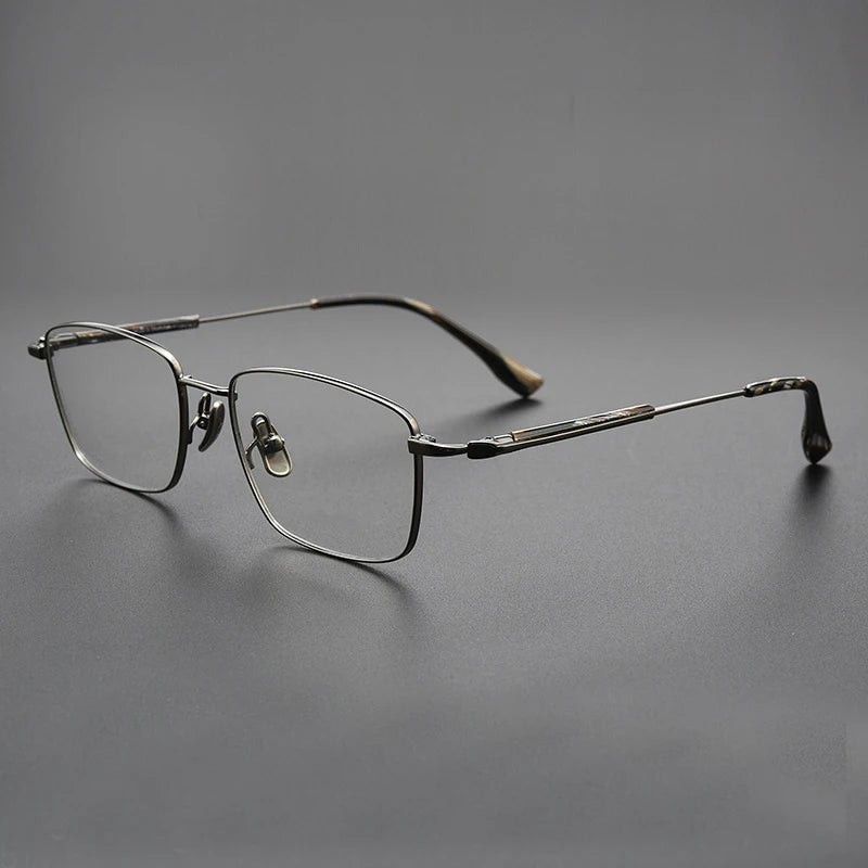Black Mask Unisex Full Rim Square Titanium Eyeglasses 366825