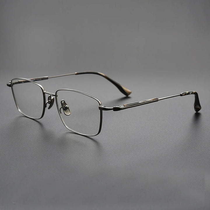 Black Mask Unisex Full Rim Square Titanium Eyeglasses 366825