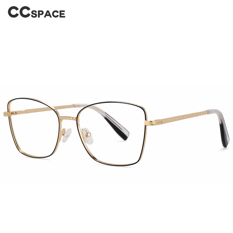 CCspace Women's Full Rim Big Square Cat Eye Alloy Eyeglasses 55999 Full Rim CCspace   