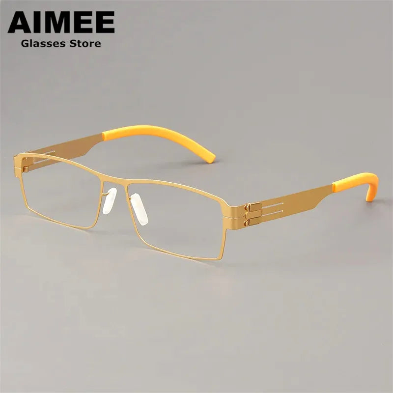 Aimee Unisex Full Rim Square Screwless Steel Eyeglasses 50851