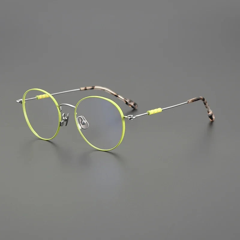 Hewei Unisex Full Rim Small Round Titanium Eyeglasses 5019 Full Rim Hewei C5 CHINA 