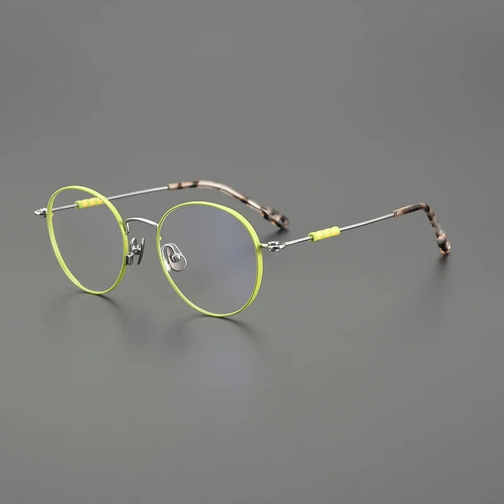 Hewei Unisex Full Rim Small Round Titanium Eyeglasses 5019 Full Rim Hewei C5 CHINA 