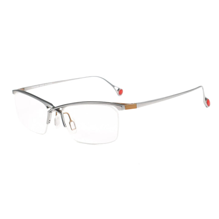 Muzz Women's Semi Rim Square Brow Line Titanium Eyeglasses 59222